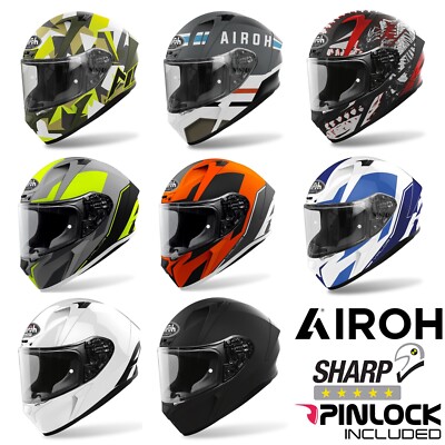 AIROH VALOR HELMET FULL FACE MOTORCYCLE CRASH HELMET ACU GOLD *5 STAR  SHARP* UK