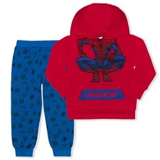 Marvel Boys' Spiderman Hoodie and Jogger Set for Little Kids - Blue/Red Size 4