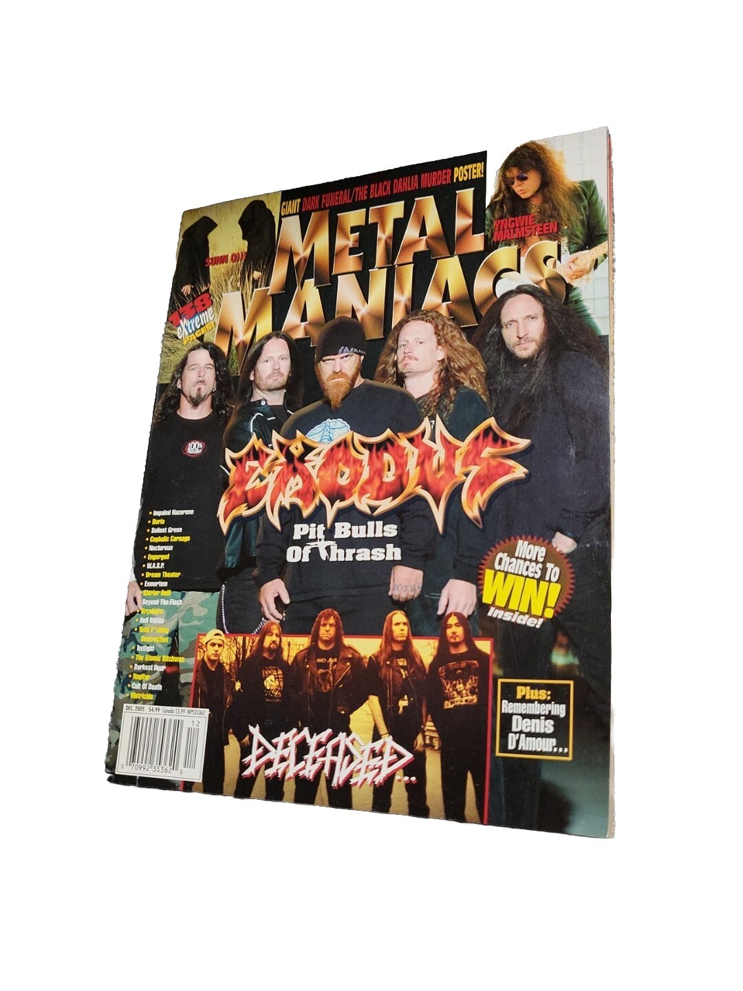 Metal Maniacs Magazine Dec 2005 Exodus-Deceased-Dark Funeral Free Shipping