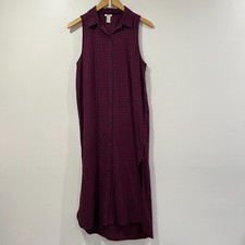 Forever 21 Sleeveless Plaid Button Down Shirtdress Size S