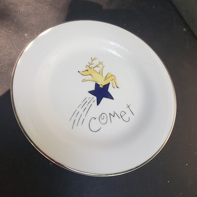 Pottery Barn Reindeer Salad Plate Comet