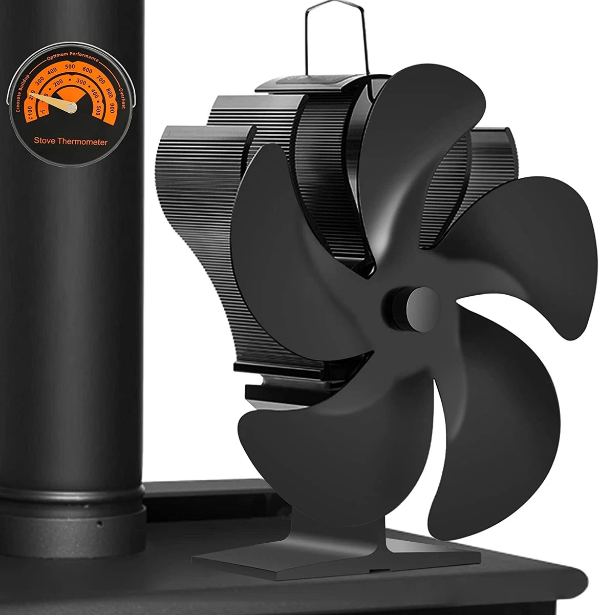 Wood Stove Fan, 5-Blade Fireplace Fan for Wood Burning Stove, Heat Powered  fan | eBay