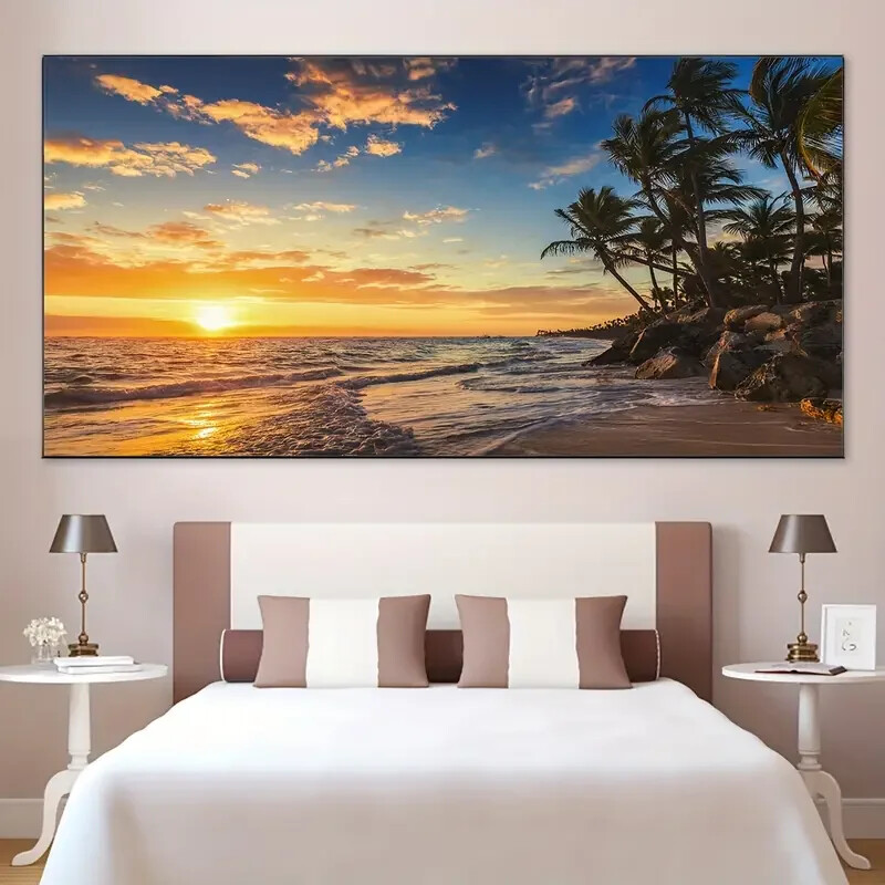 Seaside Scenery Canvas Painting Poster Prints Wall Art Home Decor
