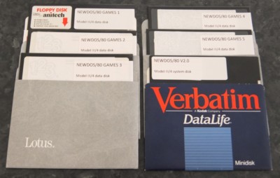 6 Disks with 50+ Games for the TRS-80 Model III and 4 plus system boot disk