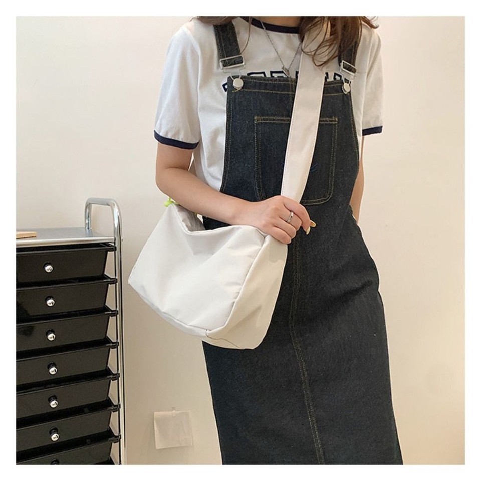 Large Capacity Canvas Tote Bag Solid Color Shopping Bag Fashion Canvas