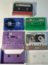 RARE lot 5 colored cassette Chrome Type 2 Tape vintage Sony BASF sealed Japan