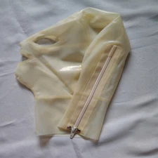 Transparent Latex Hood Rubber Mask Open Eye and Mouth Back Zip Handmade