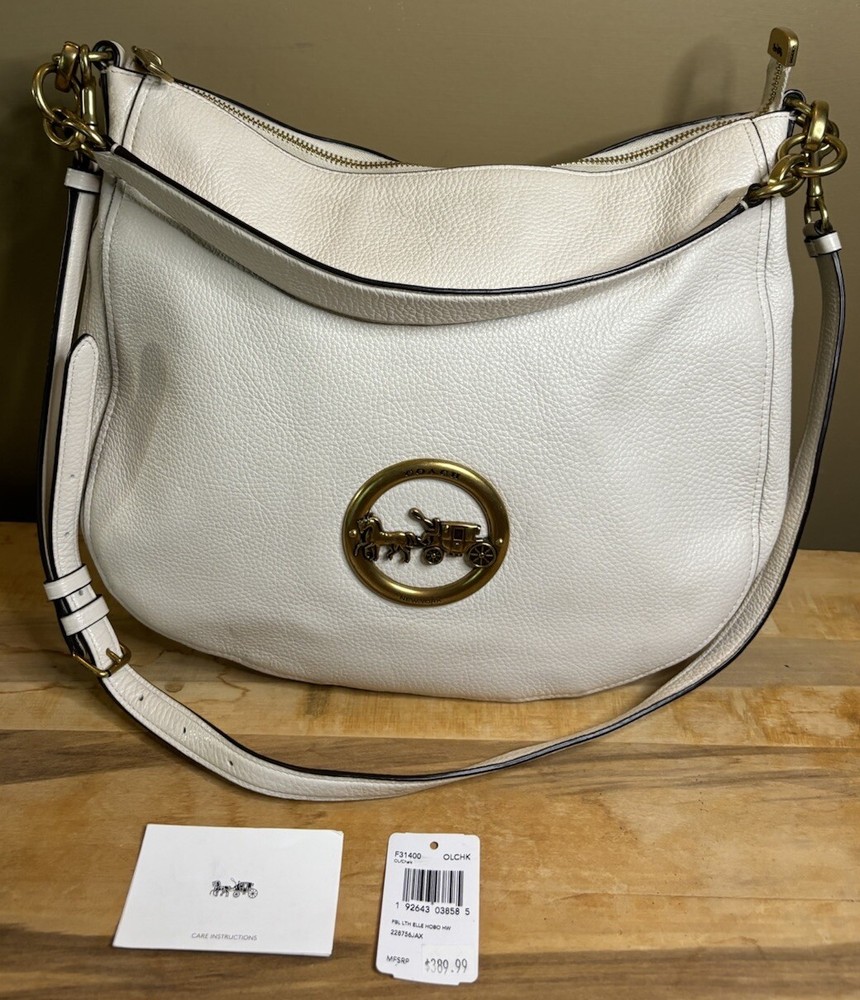 Coach Elle Hobo 2 Way Handbag In Chalk Color.  Beautiful Bag EUC Please See Pics