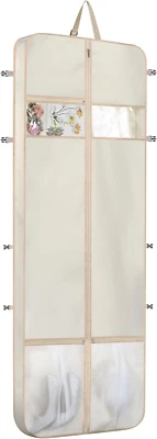 Zilink Wedding Dress Bag Long Garment 72" for Traveling Beige