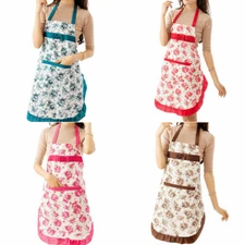 Fashion Women Floral Kitchen Bib Aprons Chef Cooking Baking Restaurant Apron