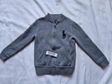 Polo Ralph Lauren Sweater Full Zip Boys Size 6 Big Pony Gray EUC