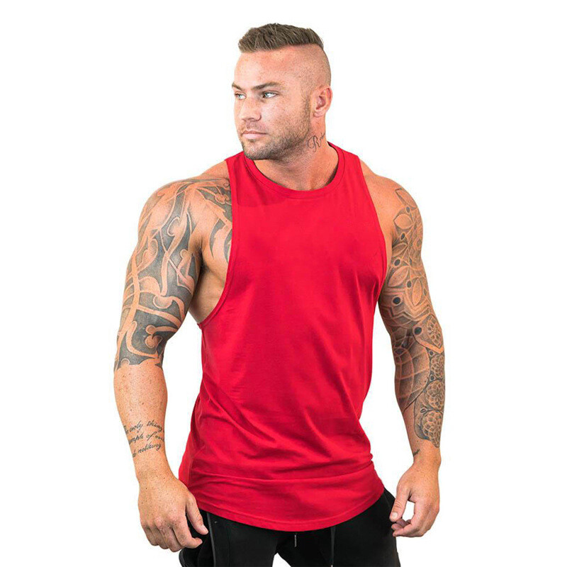 Men's Gym Workout Tank Tops Muscle Tee Stringer Bodybuilding Sleeveless ...