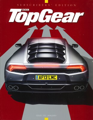 UK BBC Top Gear Magazine Issue 252, Porsche 918, Dakar Mini, Lambo, January 2014