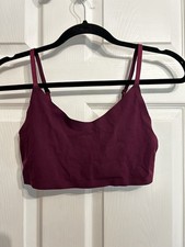 victoria's secret large bralette wireless unlined lace purple