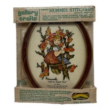 VTG Gallery Crafts Hummel Stitchery Kit Girl in Apple Tree 8031 Frame NEW SEALED
