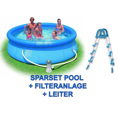 QUICK UP POOL 3.66 m x 0.84 m - mit Filteranlage und Leiter Gartenpool