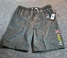 Hurley Boy's Hybrid 4 Way Stretch Shorts Shadow Black Size 16 Inseam 8.25" NWT