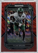 2023 Panini Prizm Draft Picks #123 Tyjae Spears Ruby Wave RC - Tulane | TEN