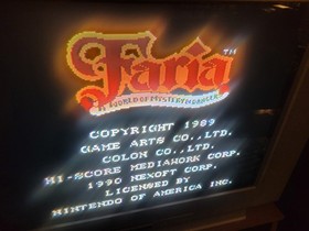 Faria: A World of Mystery and Danger NES Cib Authentic & Tested