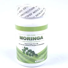 Moringa Leaf Powder Capsules 1000mg Pure Nutrient 120 Capsules 2 Month Supply 