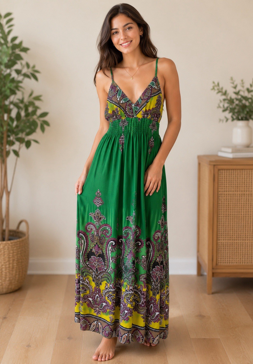 She’s Cool Womens M Medium Maxi Tank Dress Boho Pirate Goth Whimsygoth Paisley