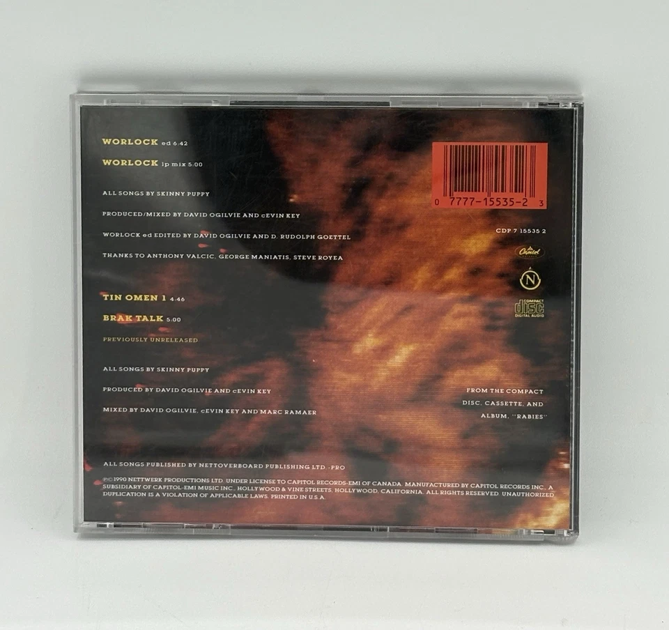 Skinny Puppy Worlock CD 1990 - Image 3 of 3