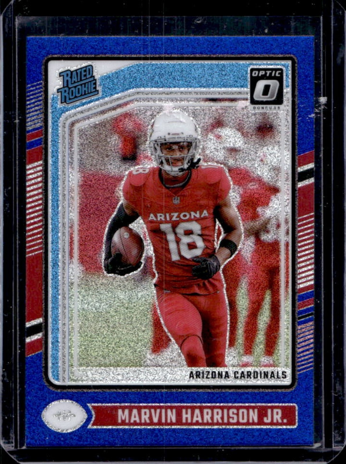 2024 Donruss Optic Marvin Harrison Jr. Blue Glitter Rated Rookie #276 Cardinals