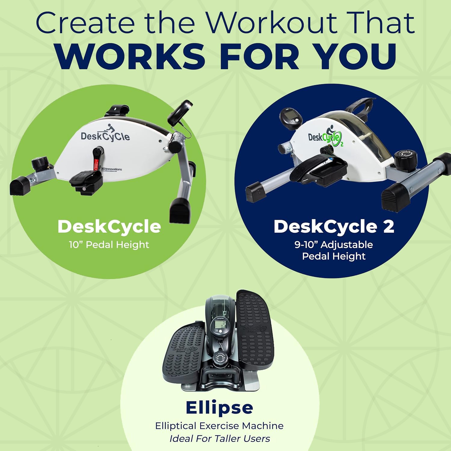DeskCycle 2 Under Desk Bike Pedal Exerciser with Adjustable Height