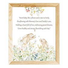 Bunny Nursery Room Decor Watercolor Prints Animal - Gift Wall Art for Baby Gi...