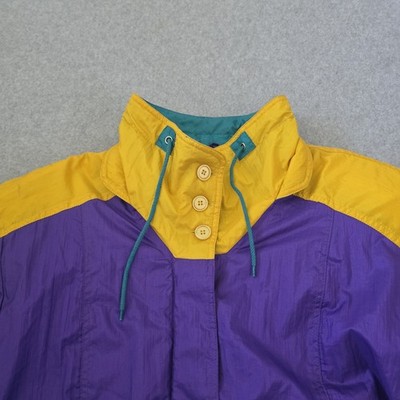 Vintage 80s 90s Rainbow West Puffer Jacket Size M Retro Coloblock