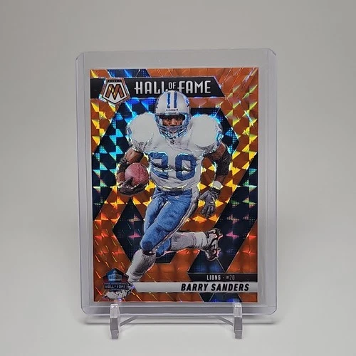 Panini Mosaic 2025 Barry Sanders Hall of Fame Orange Mosaic Prizm #291 /199