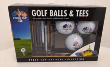 New Ryder Cup Three 2-Piecr Golf Balls & 12 Tees g10