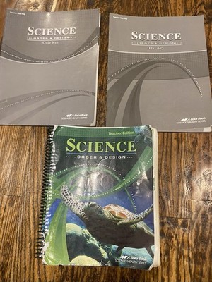 Abeka Science Order And Design 7 Set Of 3- Teacher Edition, Quiz/ Test Key READ