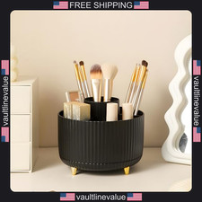 Organizador con soporte para brochas de maquillaje, organizador de brochas de maquillaje giratorio 360°, marca de 5 ranuras