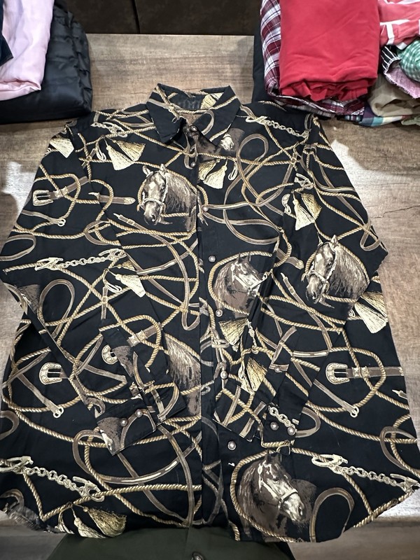 Gallop American Apparel Horse And Bit Longsleeve Shirt Size Large Womens