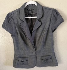 Stoorb Studio Women  s Lightweight Blazer/Jacket Short Sleeve Dark Gray M