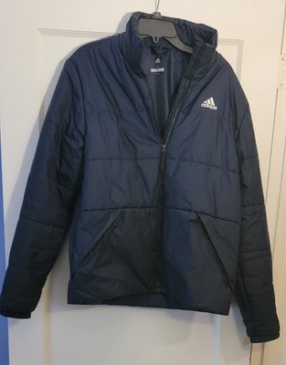 Adidas Jacket Men's M Blue BSC 3-Stripes Insulated Padded Winter Coat Puffer