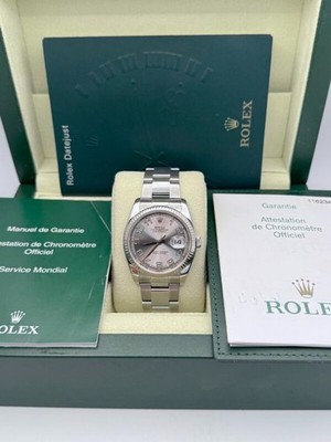 rolex datejust 36mm 116234 Stahl und Weißgold Oyster Armband Full Set