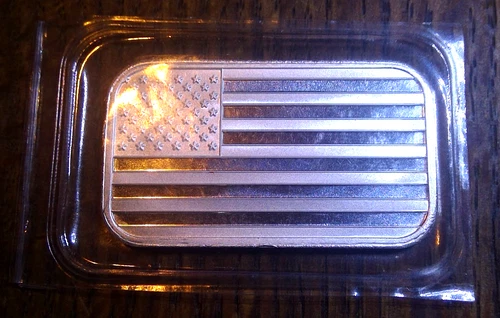 SilverTowne American flag silver bullion bar original seal free ship
