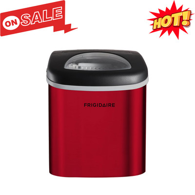 Frigidaire 26 lb Bullet Ice Maker Red Stainless Steel Countertop Compact New