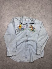 vintage Disney Winnie the Pooh and Friends embroidered light blue Long Sleeve XL