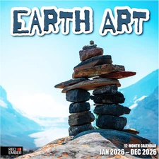 Earth Art 2026 Wall Calendar 12 Month | 12" X 24" Open | Thick & Sturdy Paper |