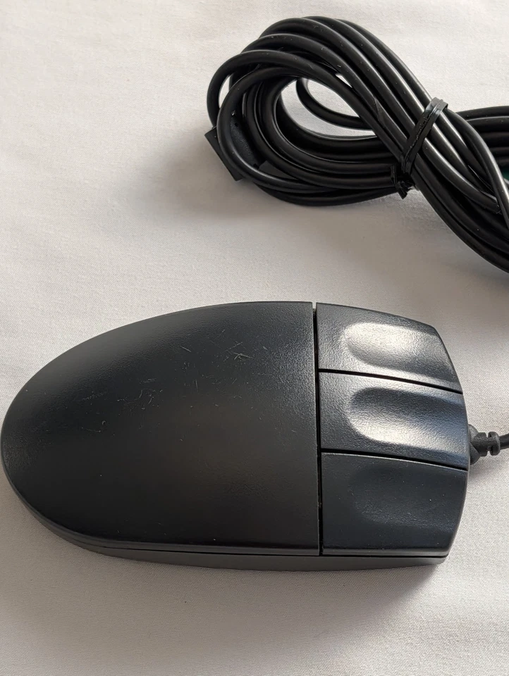 Vintage IBM Logitech M-S48W (M-S4AW) PS/2 Ball Mouse - 3 Button -Classic Black - Image 2 of 4