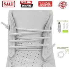 No-Tie Elastic Shoelaces for On Cloud 5  6 - Durable 22'' White Bungee Laces