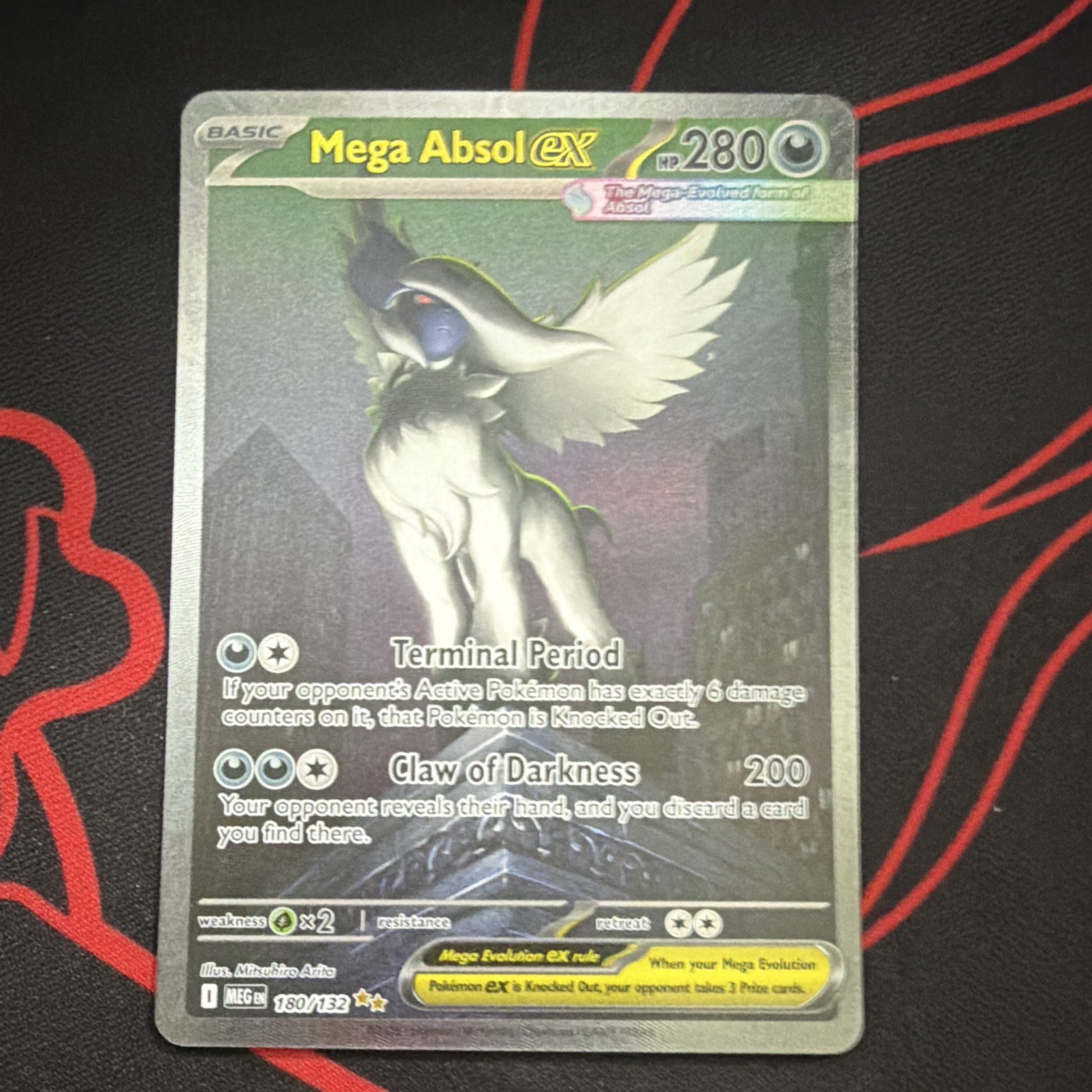 The Pokémon Company Mega Absol EX 180/132 ME01 Mega Evolution Full Art Holo ENG