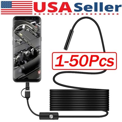 6LED USB Snake Endoscope Borescope HD Inspection Camera  For Android Type C Lot