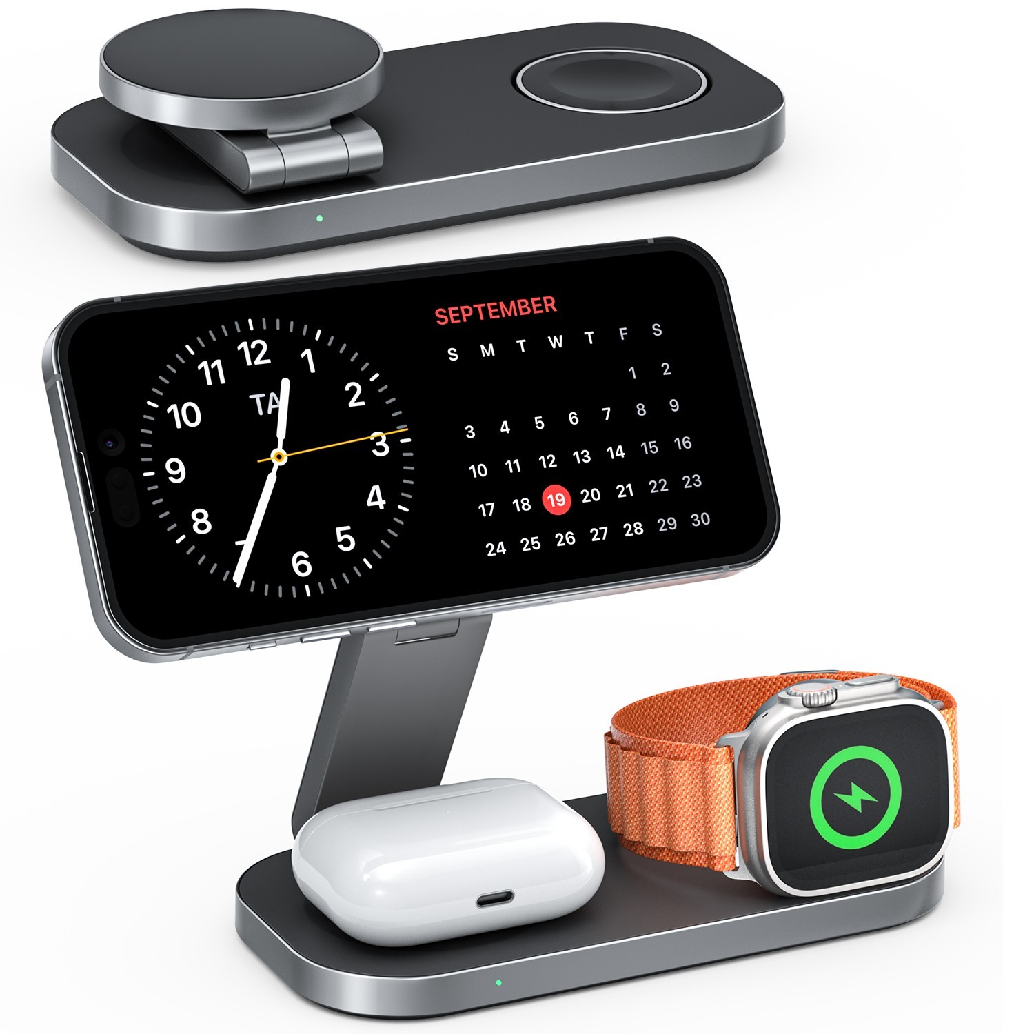 Waloo Foldable  3 in1 Wireless Charging Station for Apple MagSafe Charger