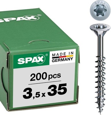 SPAX Universalschraube, 3,5 x 35 mm, 200 Stück, T-STAR plus, Senkkopf