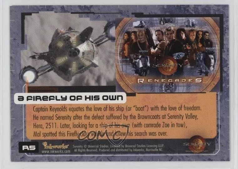 2005 Inkworks Serenity Renegades Puzzle A Firefly of his own #R5 1d7a - Image 2 of 3