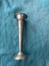 Trumpet Vase~Pewter~Silver Plate? Heavy weight with Patina vintage